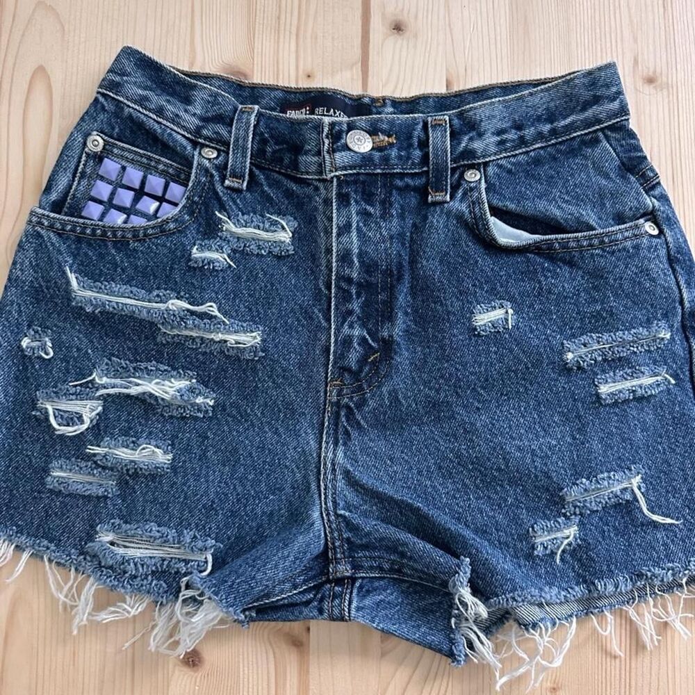 Faded-glory Women's Blue and Navy Shorts